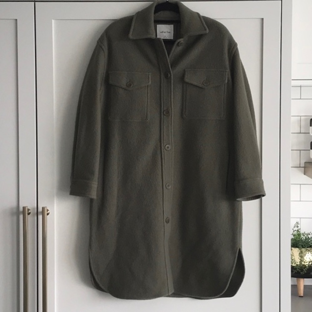 Wilfred Free Ganna long jacket in olive green